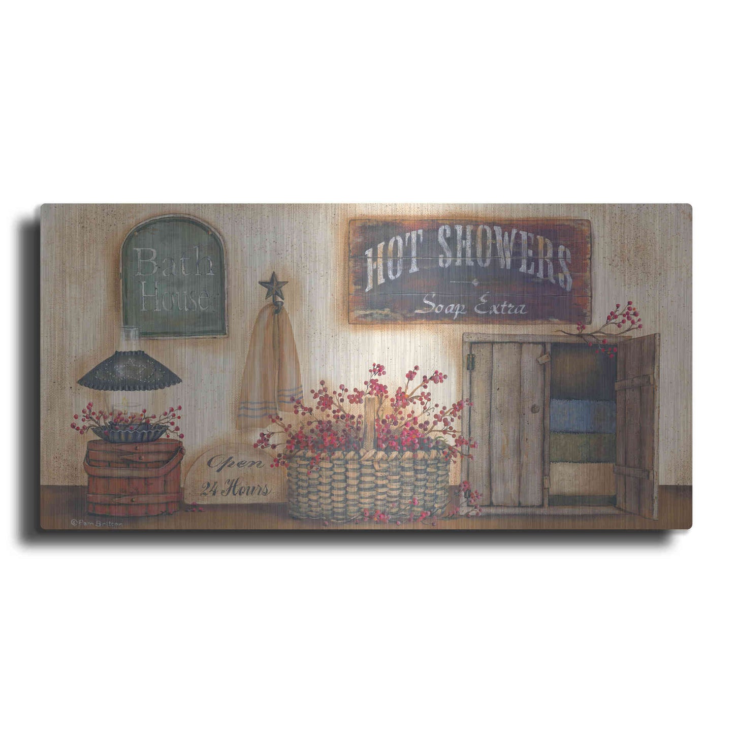 Luxe Metal Art 'Bath House' by Pam Britton, Metal Wall Art