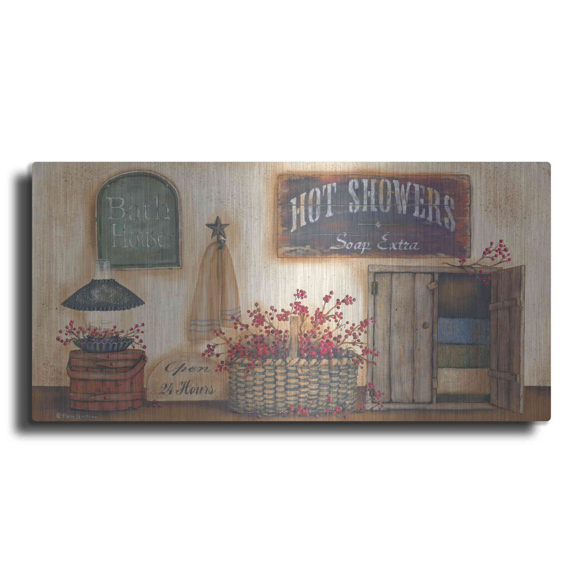 Luxe Metal Art 'Bath House' by Pam Britton, Metal Wall Art