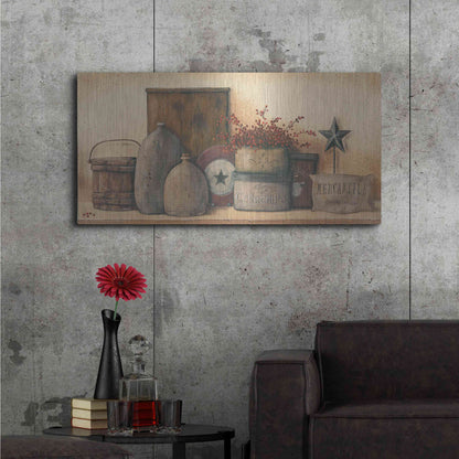 Luxe Metal Art 'Antique Treasures I' by Pam Britton, Metal Wall Art,48x24