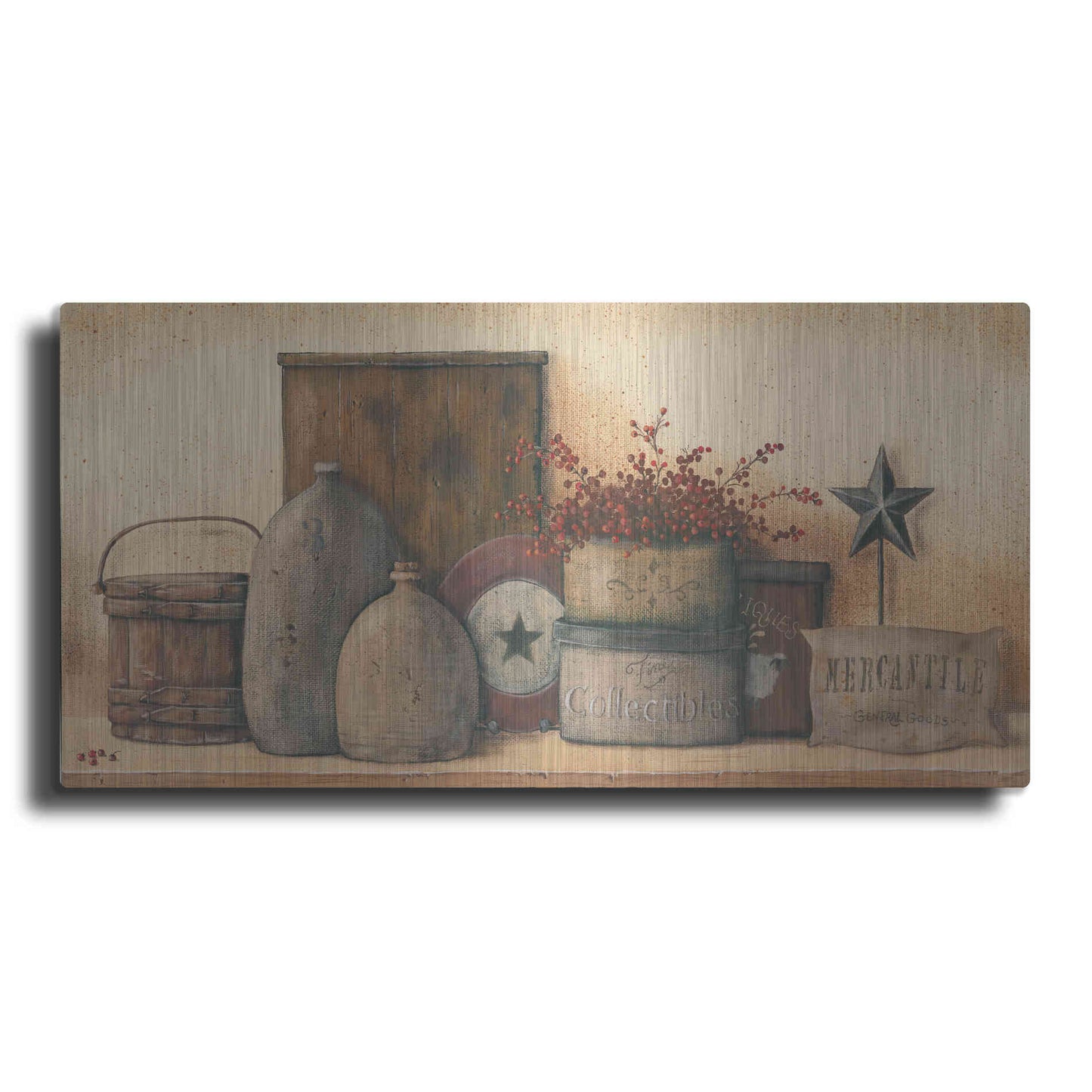 Luxe Metal Art 'Antique Treasures I' by Pam Britton, Metal Wall Art