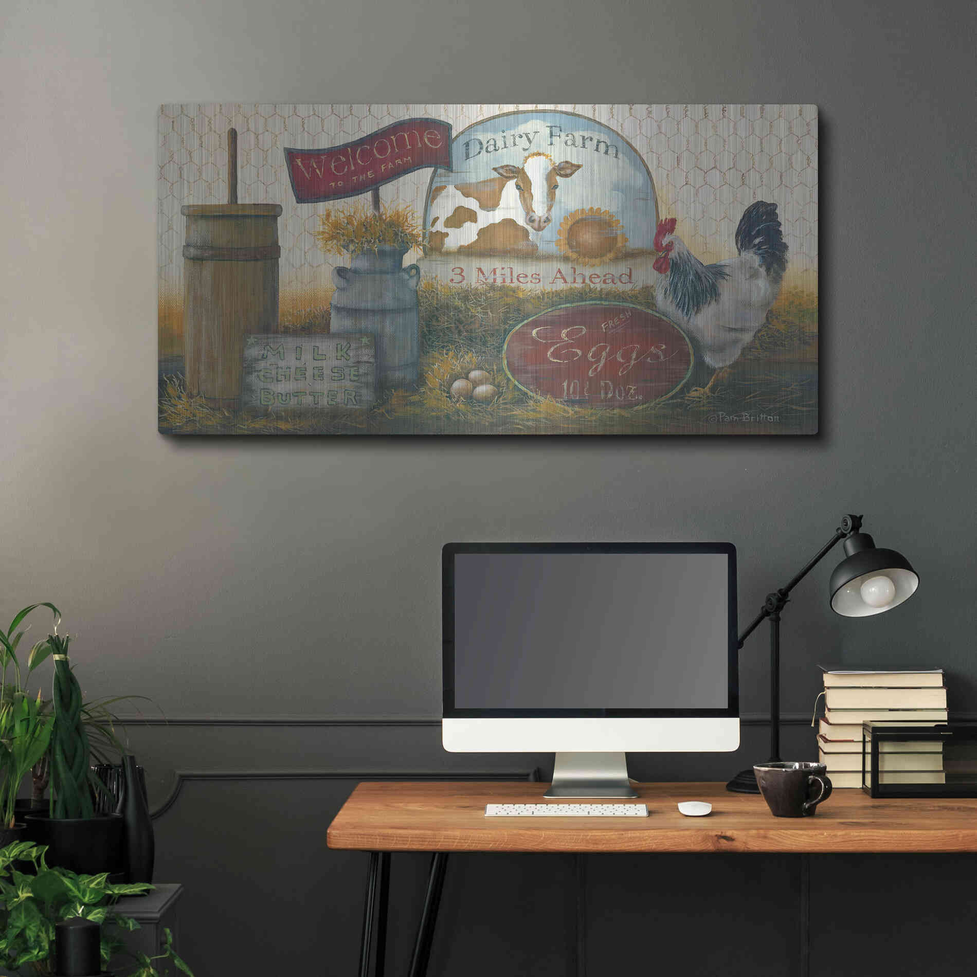 Luxe Metal Art 'Eggs & Cream II revised' by Pam Britton, Metal Wall Art,48x24