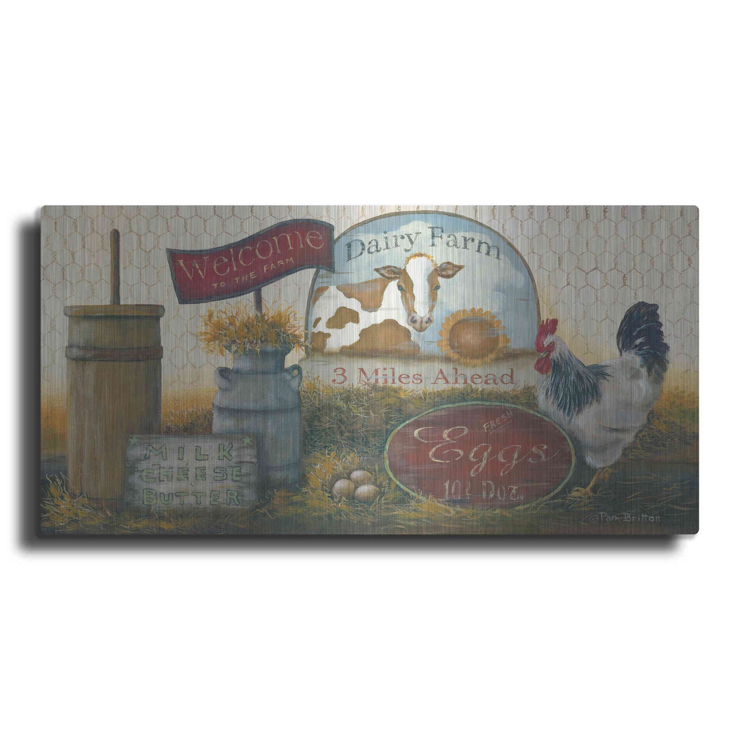 Luxe Metal Art 'Eggs & Cream II revised' by Pam Britton, Metal Wall Art