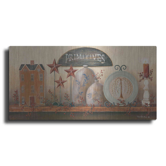 Luxe Metal Art 'Primitive Shelf I' by Pam Britton, Metal Wall Art