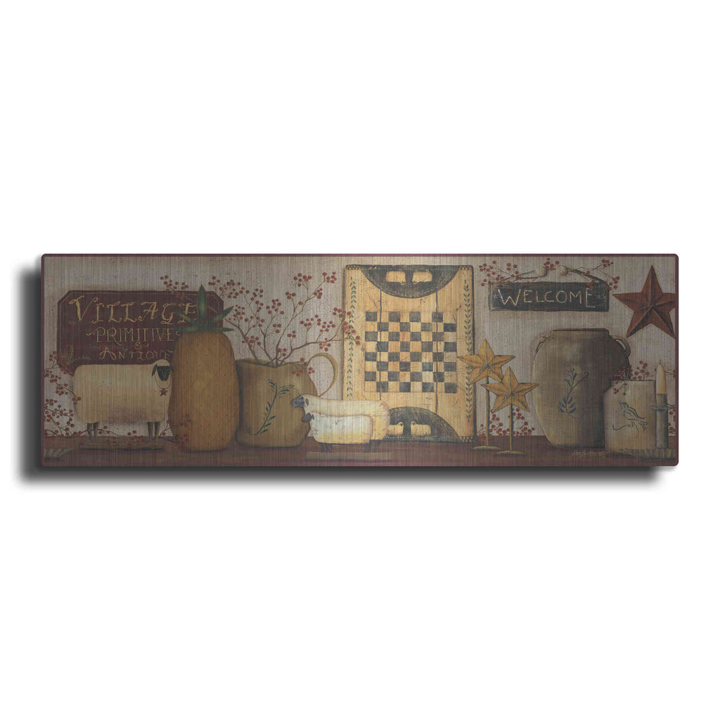 Luxe Metal Art 'Village Welcome' by Pam Britton, Metal Wall Art
