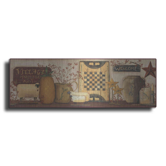 Luxe Metal Art 'Village Welcome' by Pam Britton, Metal Wall Art