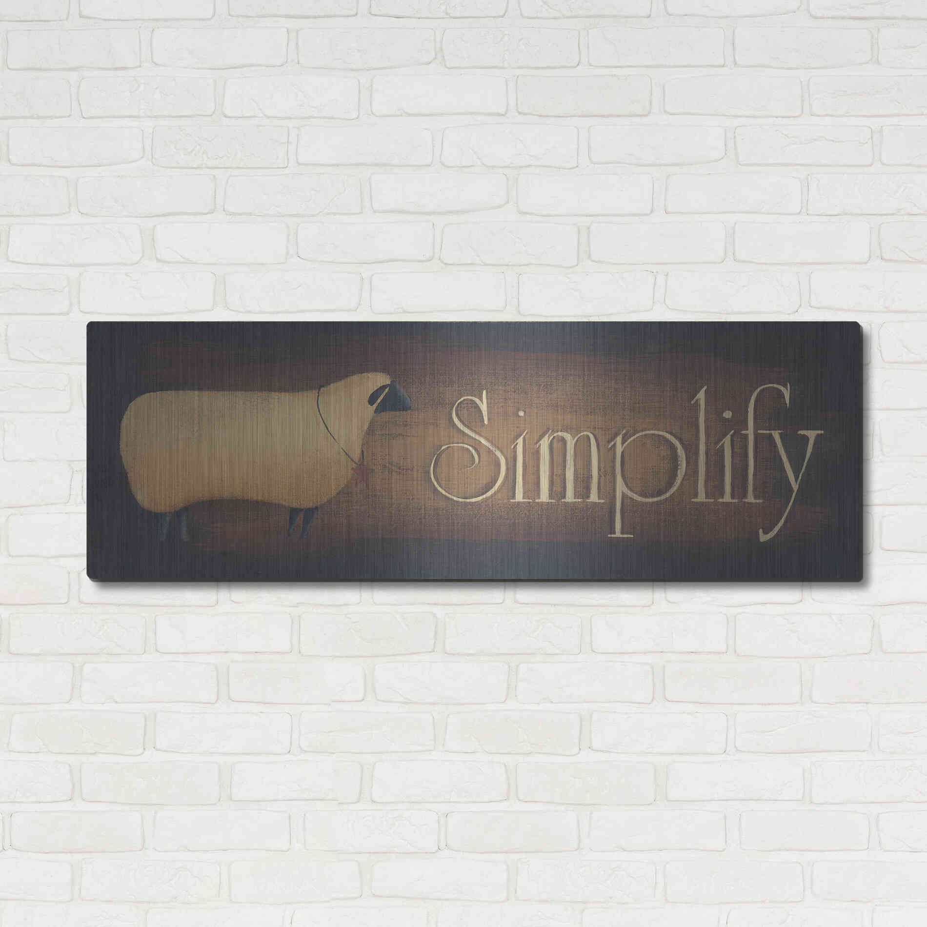 Luxe Metal Art 'Simplify II' by Pam Britton, Metal Wall Art,48x16