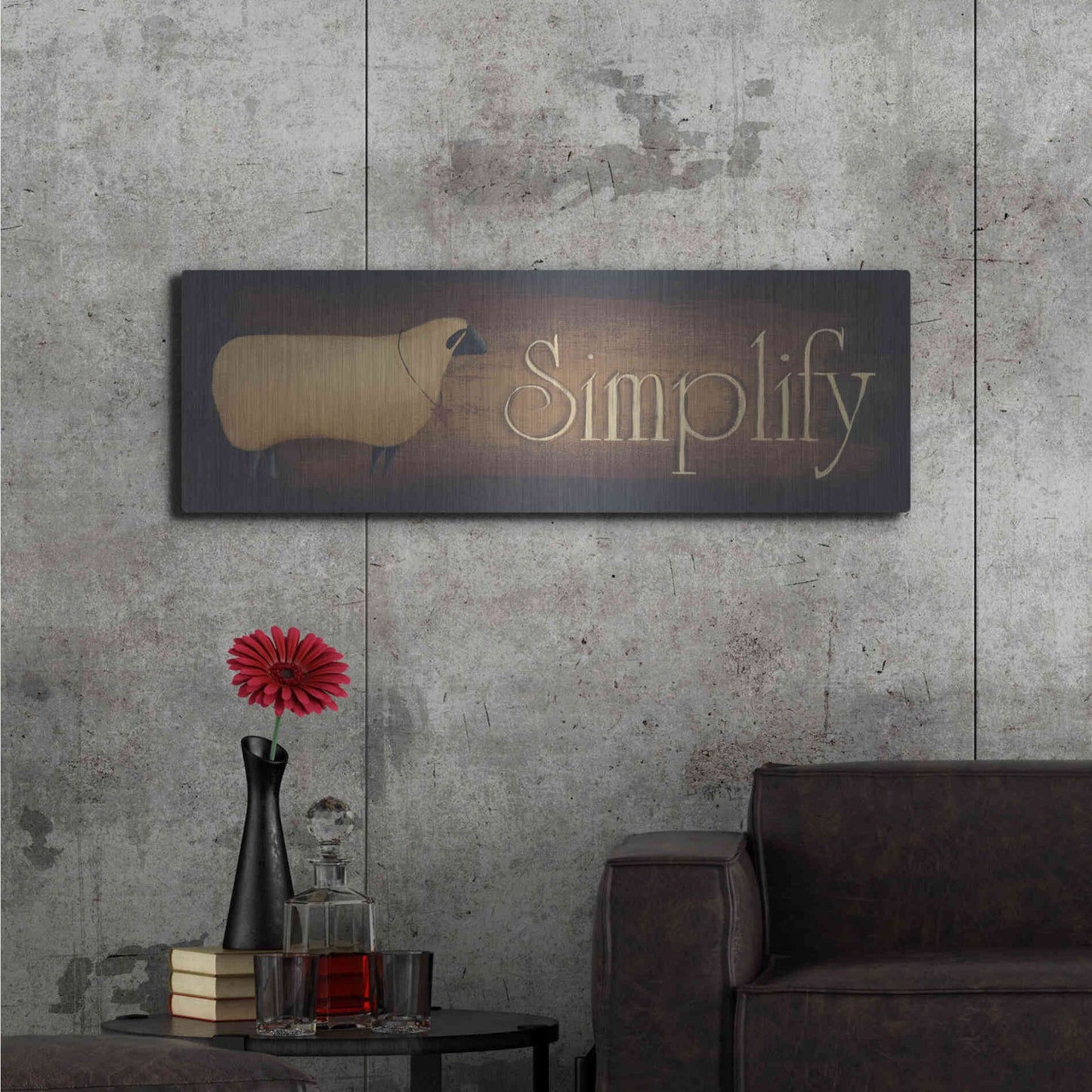 Luxe Metal Art 'Simplify II' by Pam Britton, Metal Wall Art,48x16