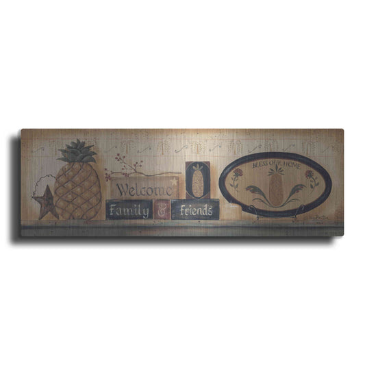 Luxe Metal Art 'Welcome Family & Friends' by Pam Britton, Metal Wall Art