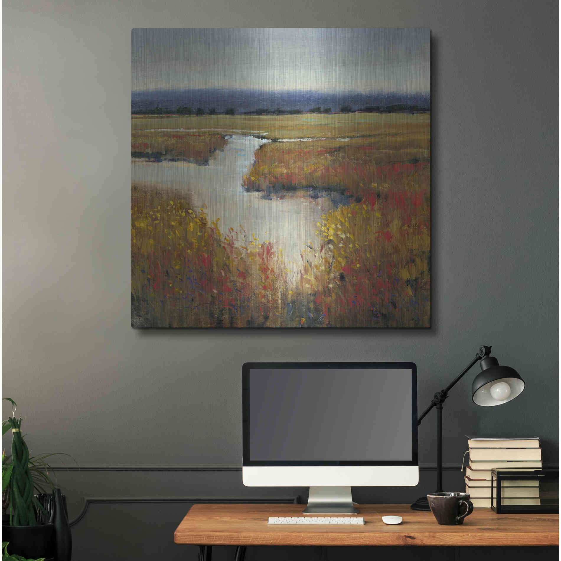 Luxe Metal Art 'Marsh Land I' by Tim O'Toole, Metal Wall Art,36x36