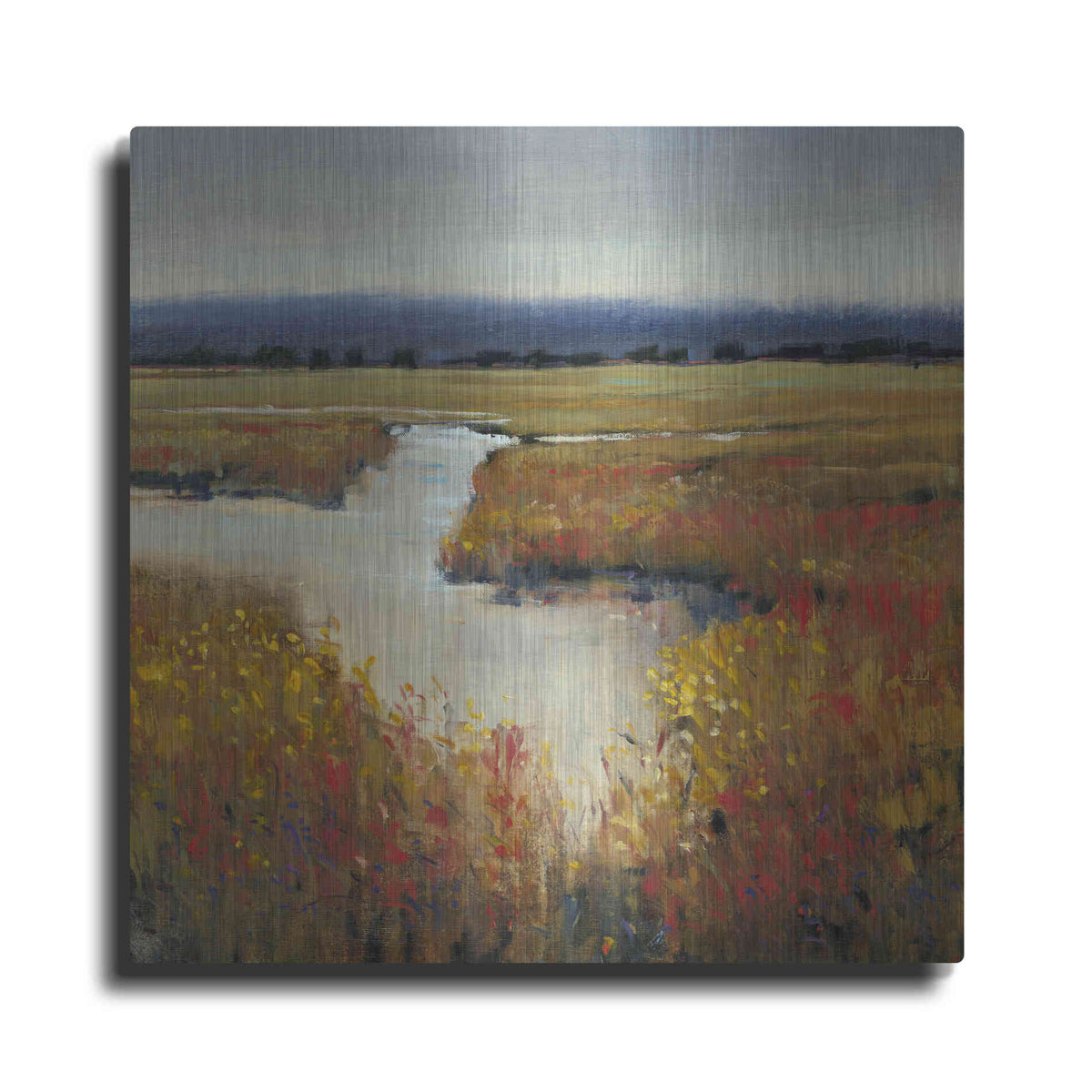 Luxe Metal Art 'Marsh Land I' by Tim O'Toole, Metal Wall Art