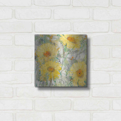 Luxe Metal Art 'Yellow Bunch II' by Tim O'Toole, Metal Wall Art,12x12