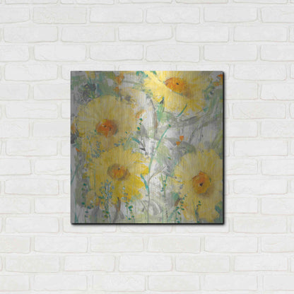 Luxe Metal Art 'Yellow Bunch II' by Tim O'Toole, Metal Wall Art,24x24