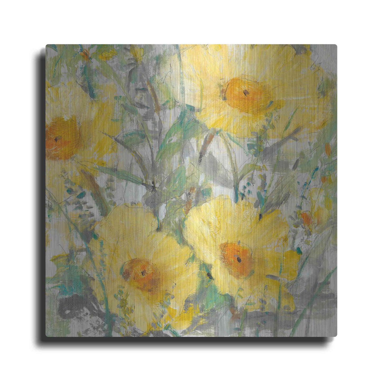 Luxe Metal Art 'Yellow Bunch I' by Tim O'Toole, Metal Wall Art