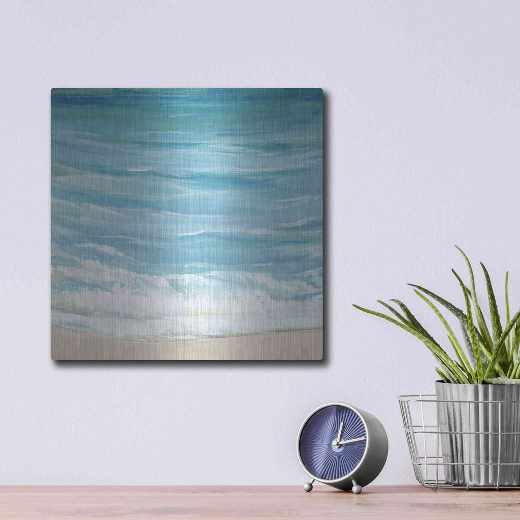 Luxe Metal Art 'Sea Breeze Coast I' by Tim O'Toole, Metal Wall Art,12x12