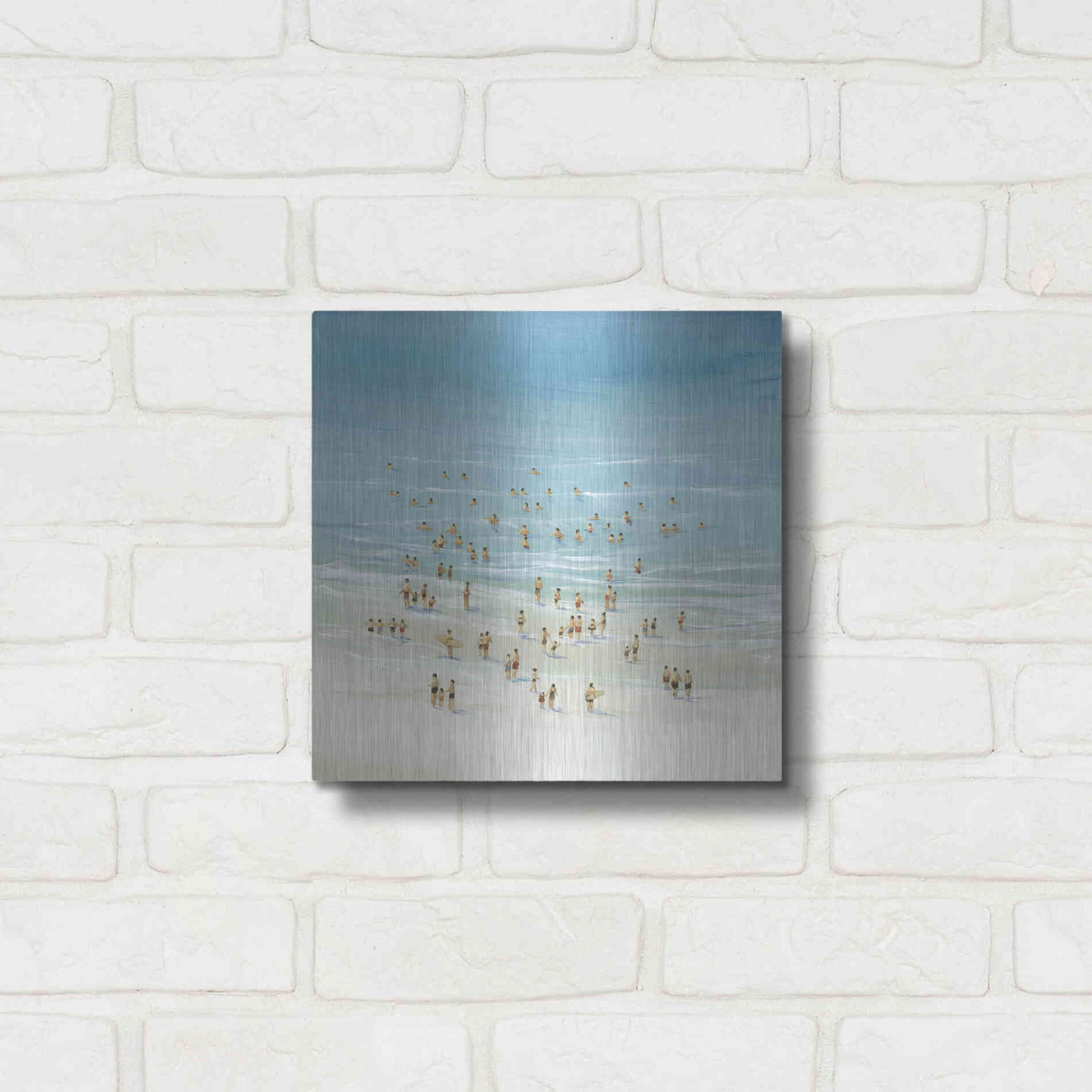 Luxe Metal Art 'Ocean Swim II' by Tim O'Toole, Metal Wall Art,12x12