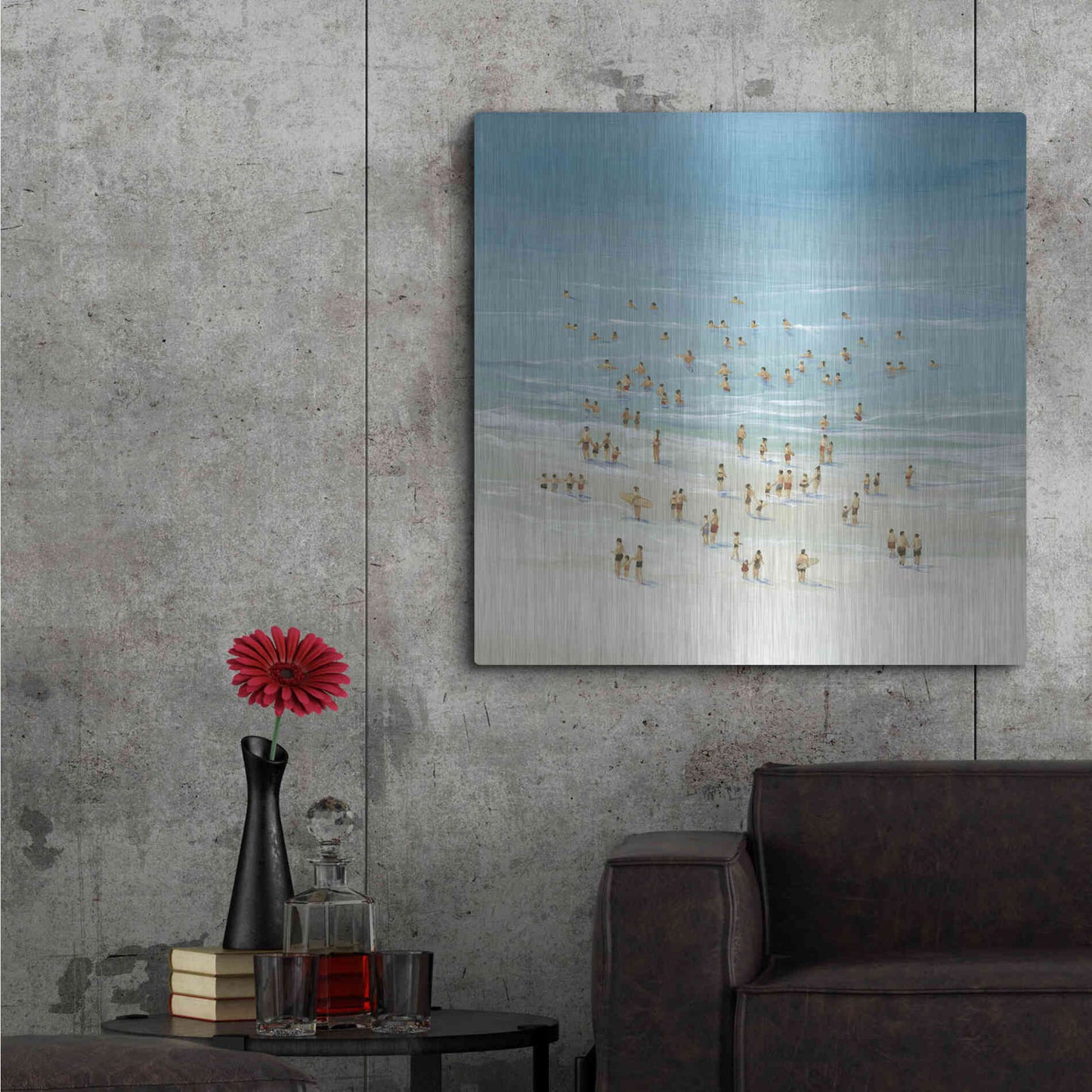 Luxe Metal Art 'Ocean Swim II' by Tim O'Toole, Metal Wall Art,36x36