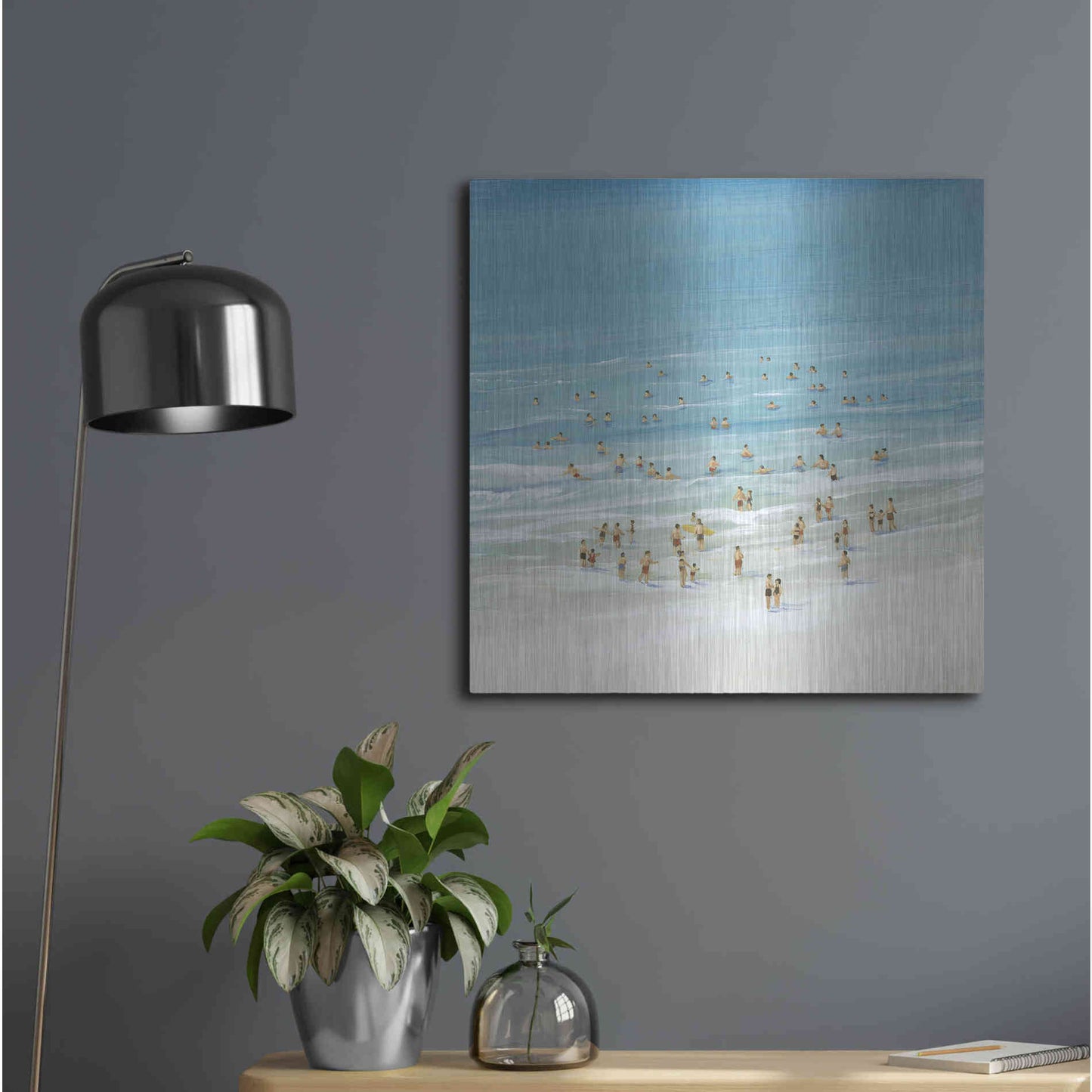 Luxe Metal Art 'Ocean Swim I' by Tim O'Toole, Metal Wall Art,24x24