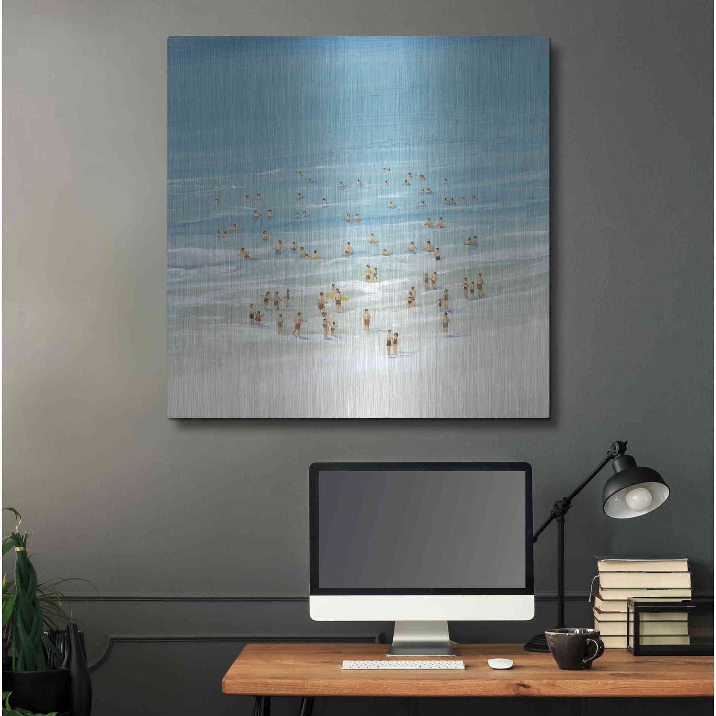 Luxe Metal Art 'Ocean Swim I' by Tim O'Toole, Metal Wall Art,36x36