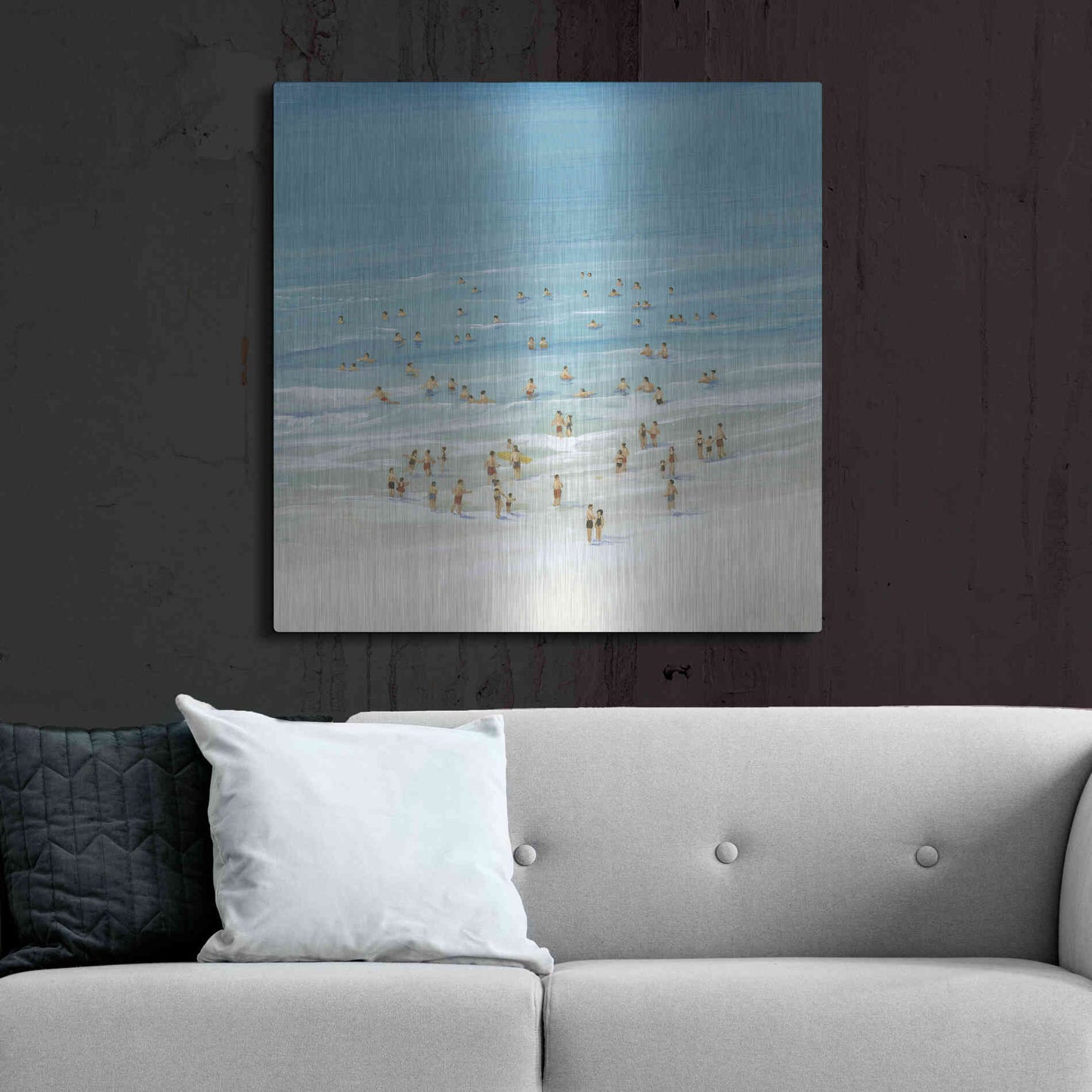 Luxe Metal Art 'Ocean Swim I' by Tim O'Toole, Metal Wall Art,36x36