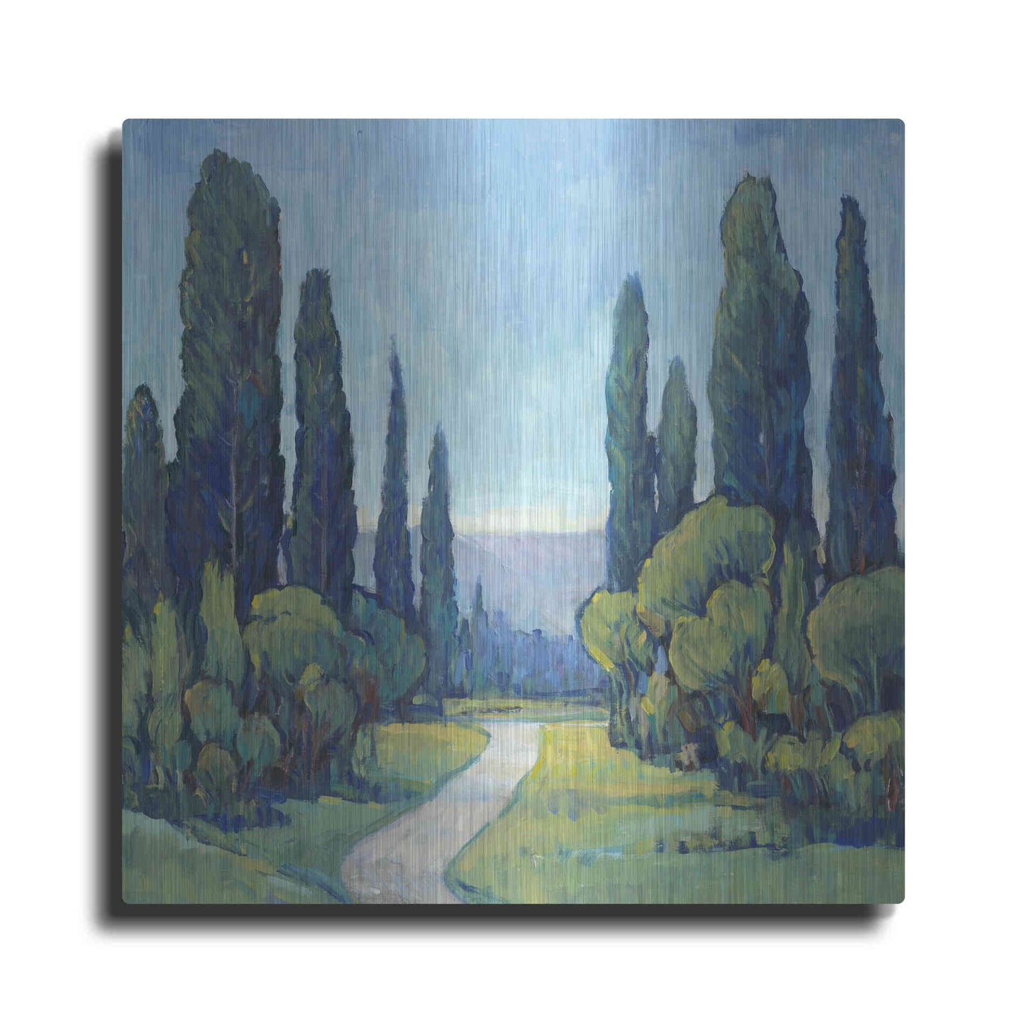 Luxe Metal Art 'Cypress Path I' by Tim O'Toole, Metal Wall Art