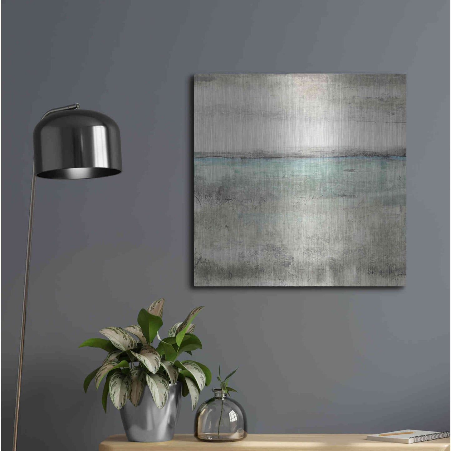 Luxe Metal Art 'Aqua Horizon II' by Tim O'Toole, Metal Wall Art,24x24