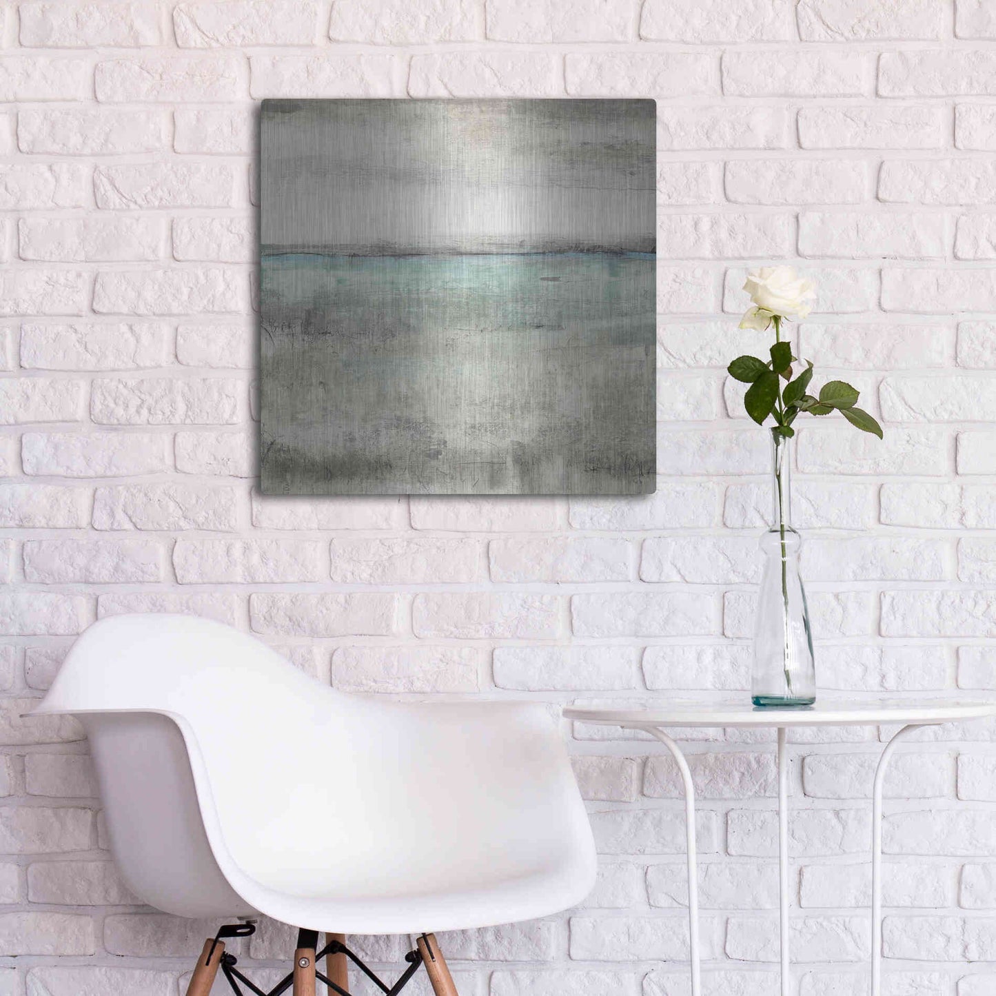 Luxe Metal Art 'Aqua Horizon II' by Tim O'Toole, Metal Wall Art,24x24