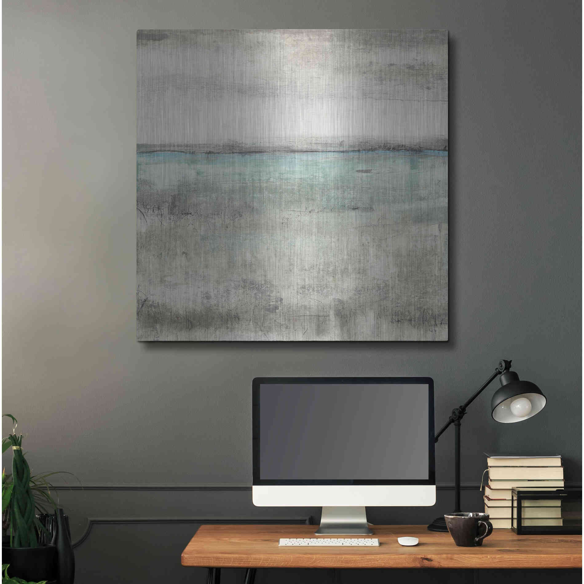 Luxe Metal Art 'Aqua Horizon II' by Tim O'Toole, Metal Wall Art,36x36