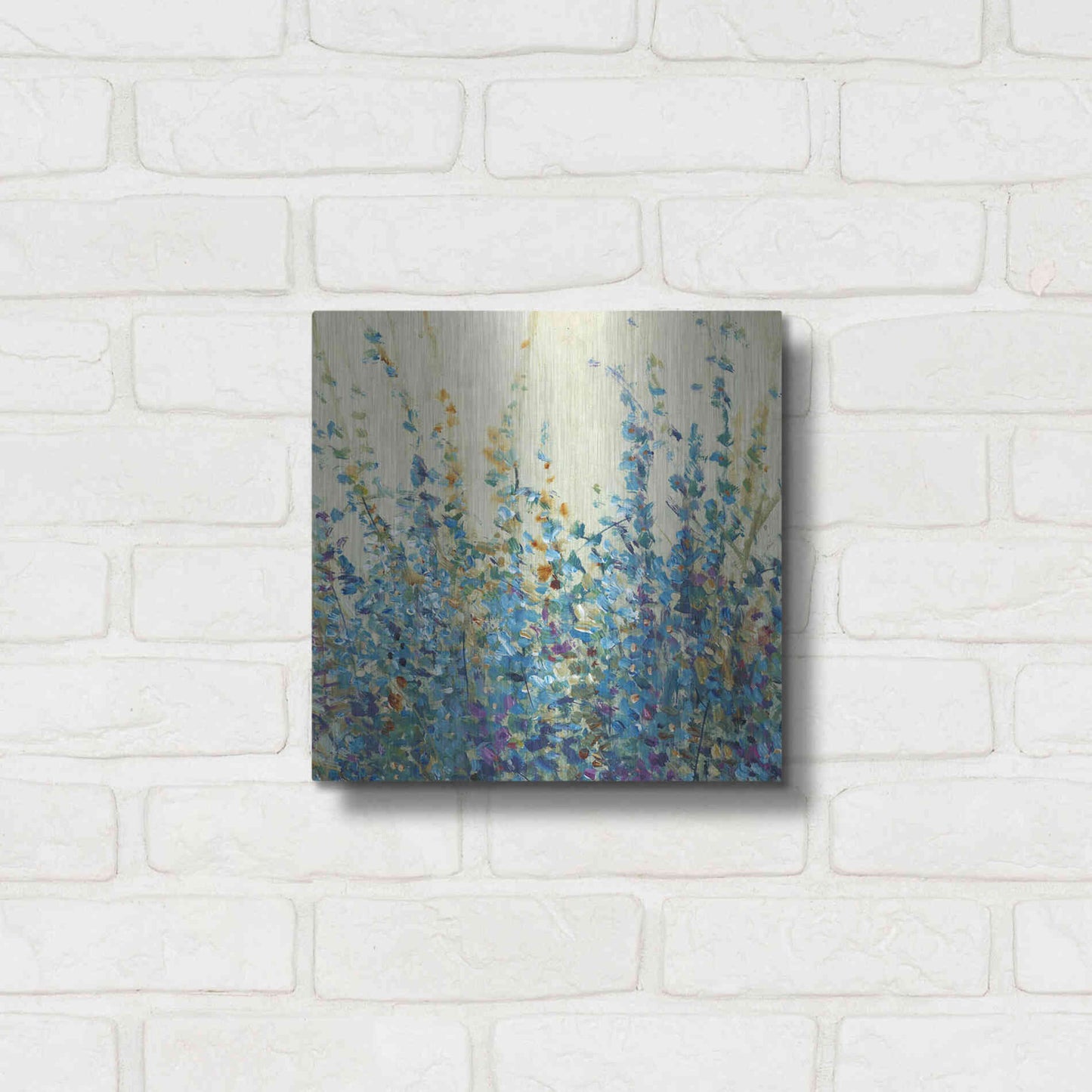 Luxe Metal Art 'Shades of Blue II' by Tim O'Toole, Metal Wall Art,12x12