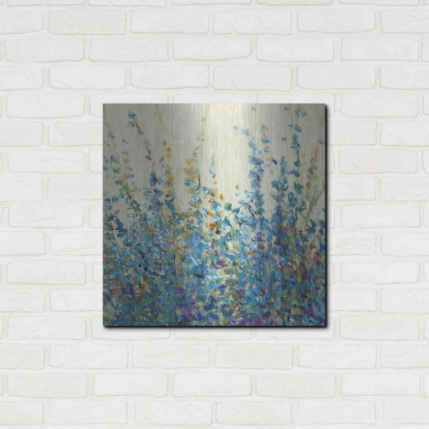 Luxe Metal Art 'Shades of Blue II' by Tim O'Toole, Metal Wall Art,24x24