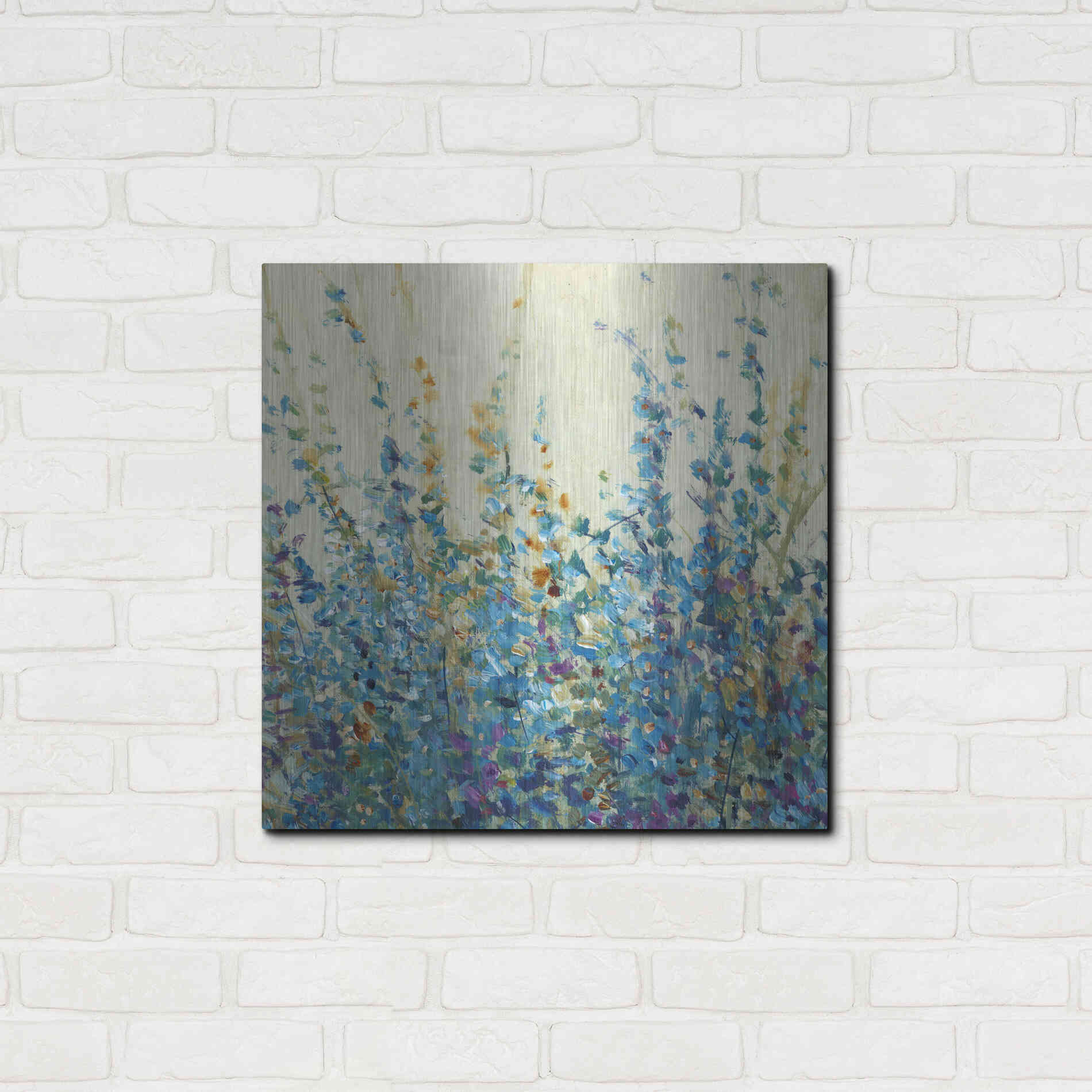 Luxe Metal Art 'Shades of Blue II' by Tim O'Toole, Metal Wall Art,24x24