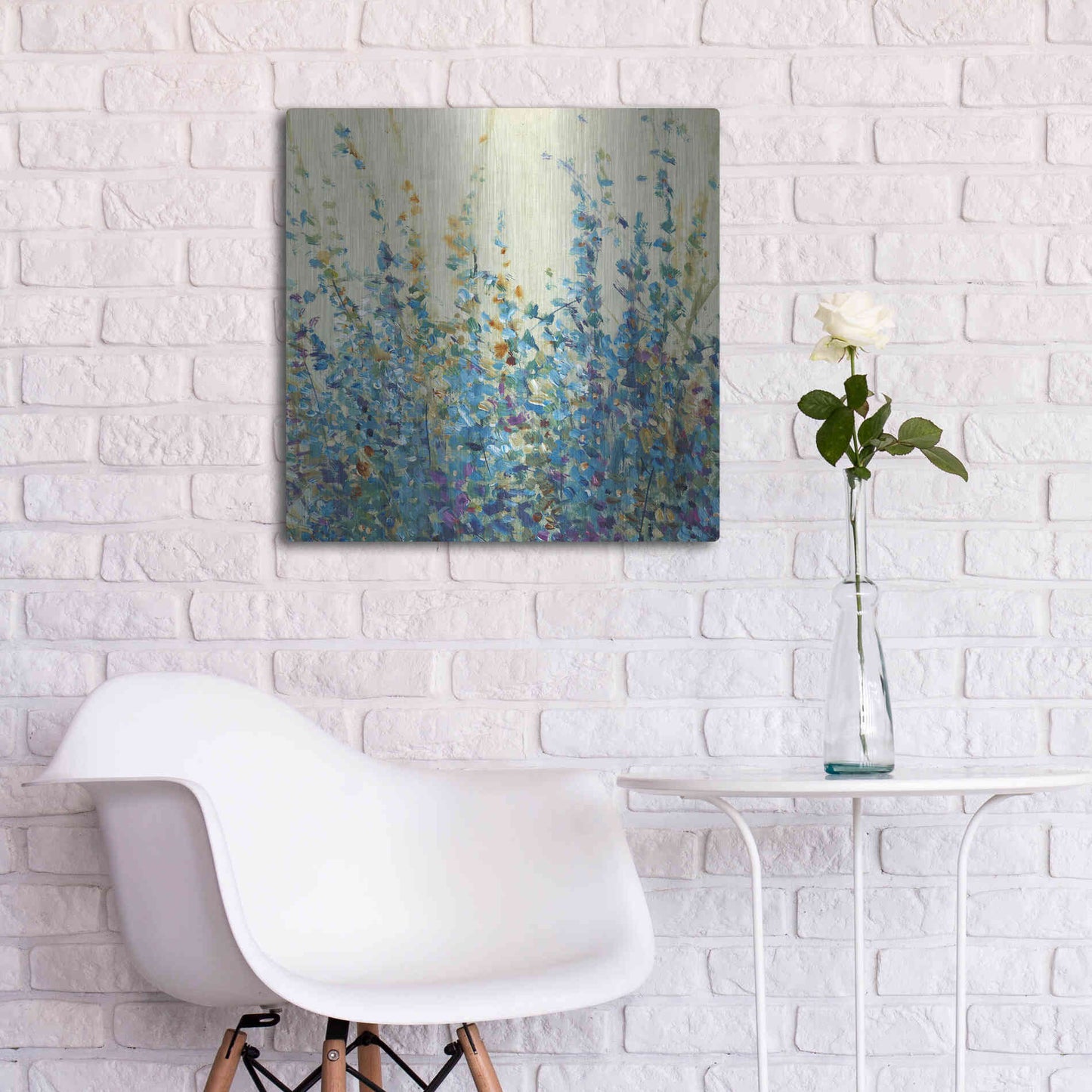 Luxe Metal Art 'Shades of Blue II' by Tim O'Toole, Metal Wall Art,24x24