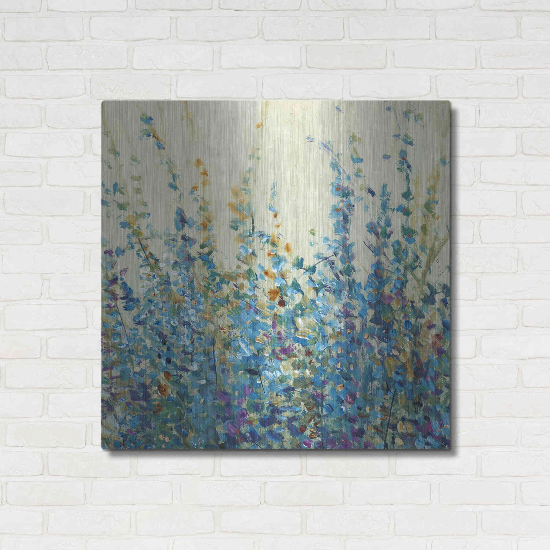 Luxe Metal Art 'Shades of Blue II' by Tim O'Toole, Metal Wall Art,36x36