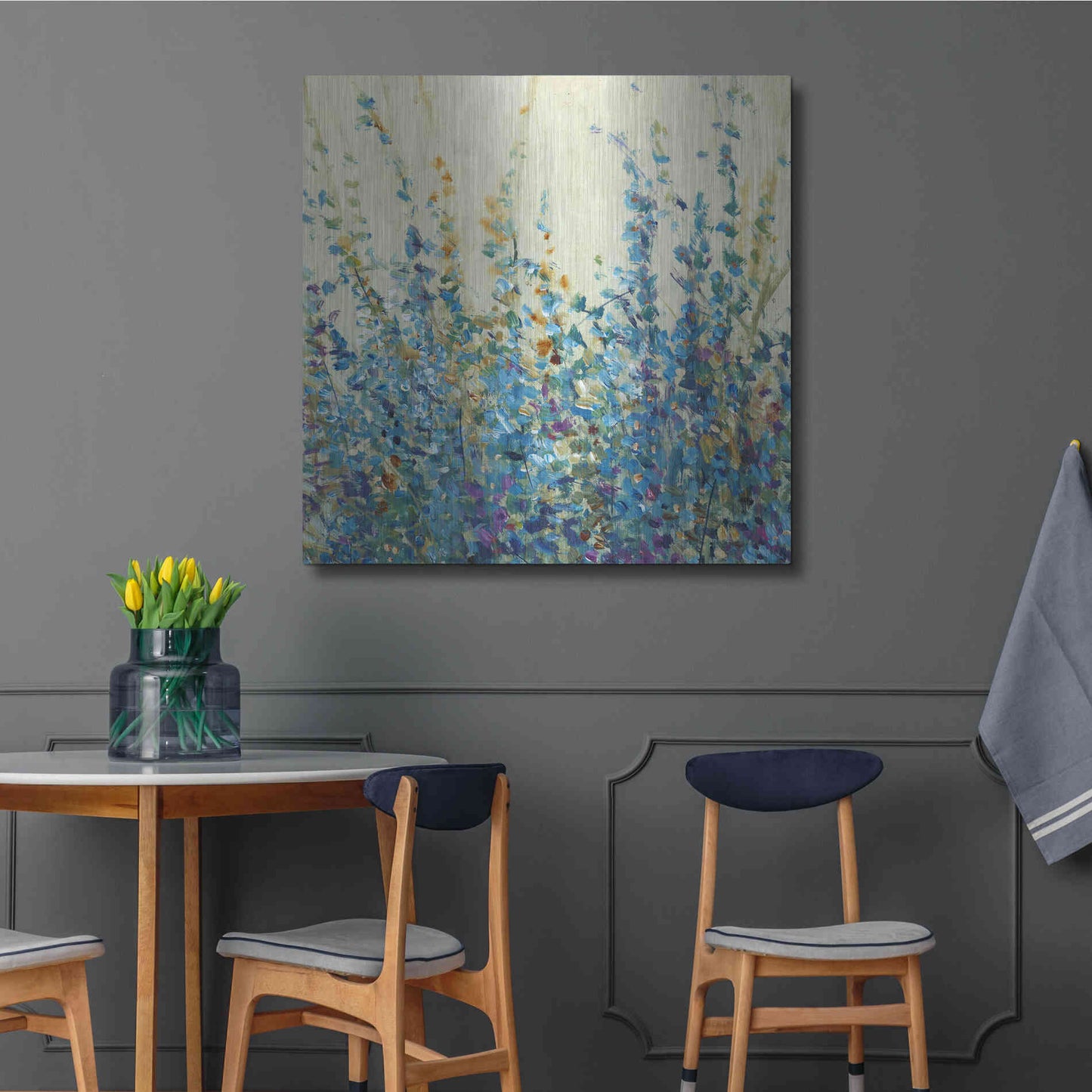 Luxe Metal Art 'Shades of Blue II' by Tim O'Toole, Metal Wall Art,36x36