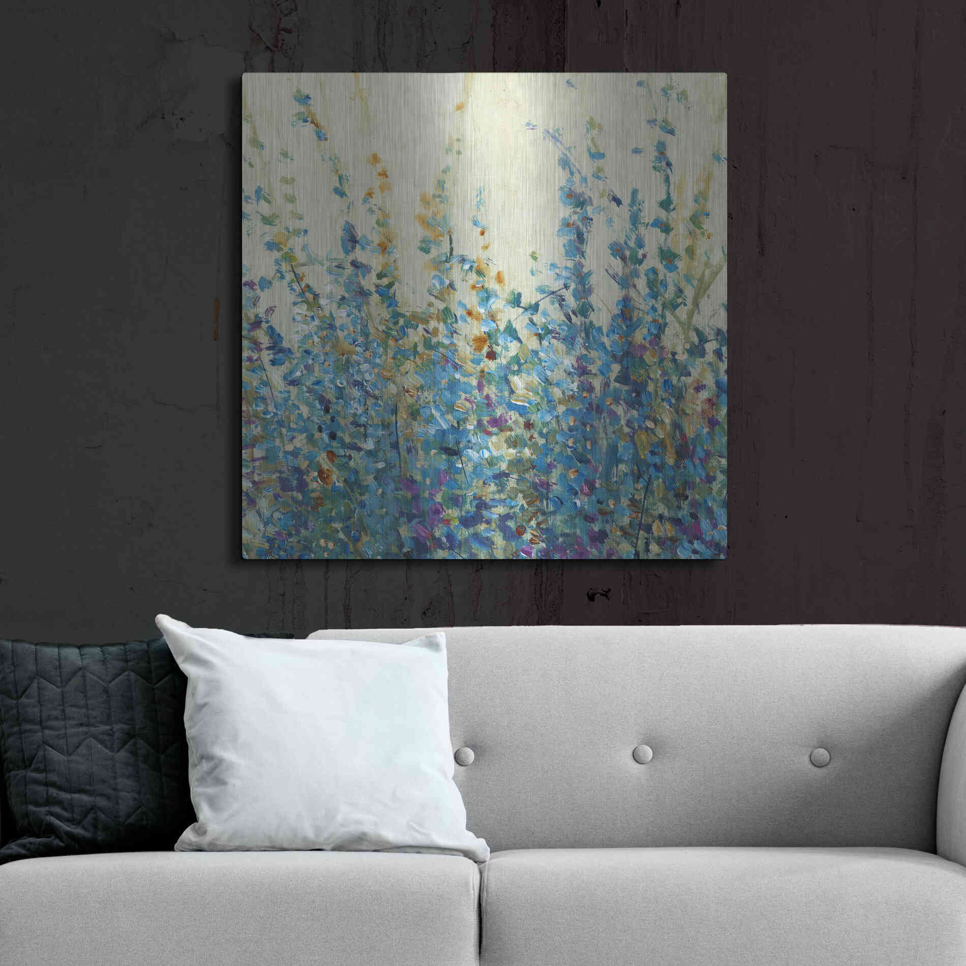 Luxe Metal Art 'Shades of Blue II' by Tim O'Toole, Metal Wall Art,36x36