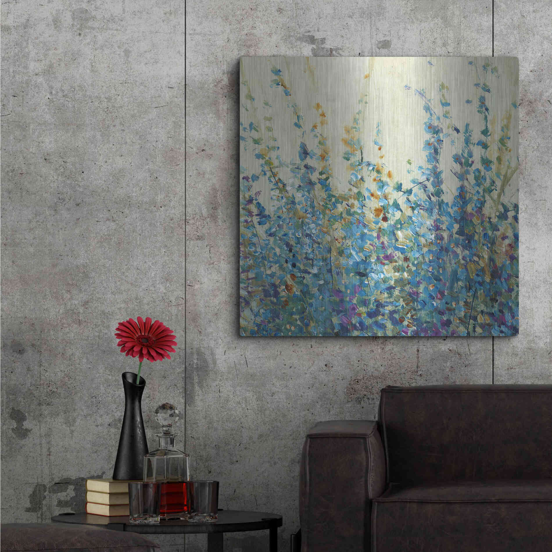 Luxe Metal Art 'Shades of Blue II' by Tim O'Toole, Metal Wall Art,36x36