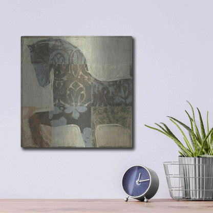 Luxe Metal Art 'Patterned Horse I' by Tim O'Toole, Metal Wall Art,12x12