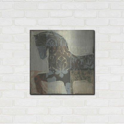 Luxe Metal Art 'Patterned Horse I' by Tim O'Toole, Metal Wall Art,24x24