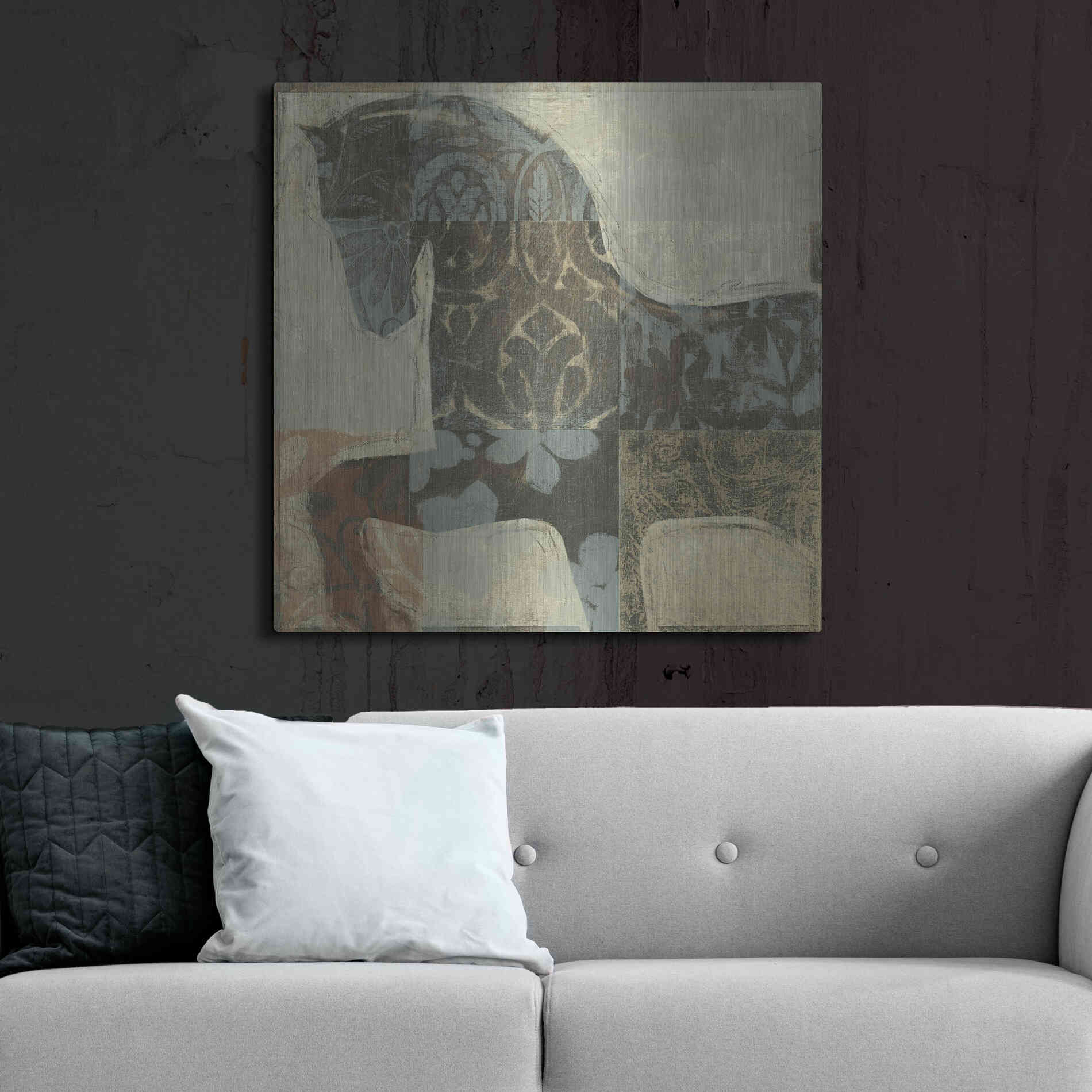 Luxe Metal Art 'Patterned Horse I' by Tim O'Toole, Metal Wall Art,36x36