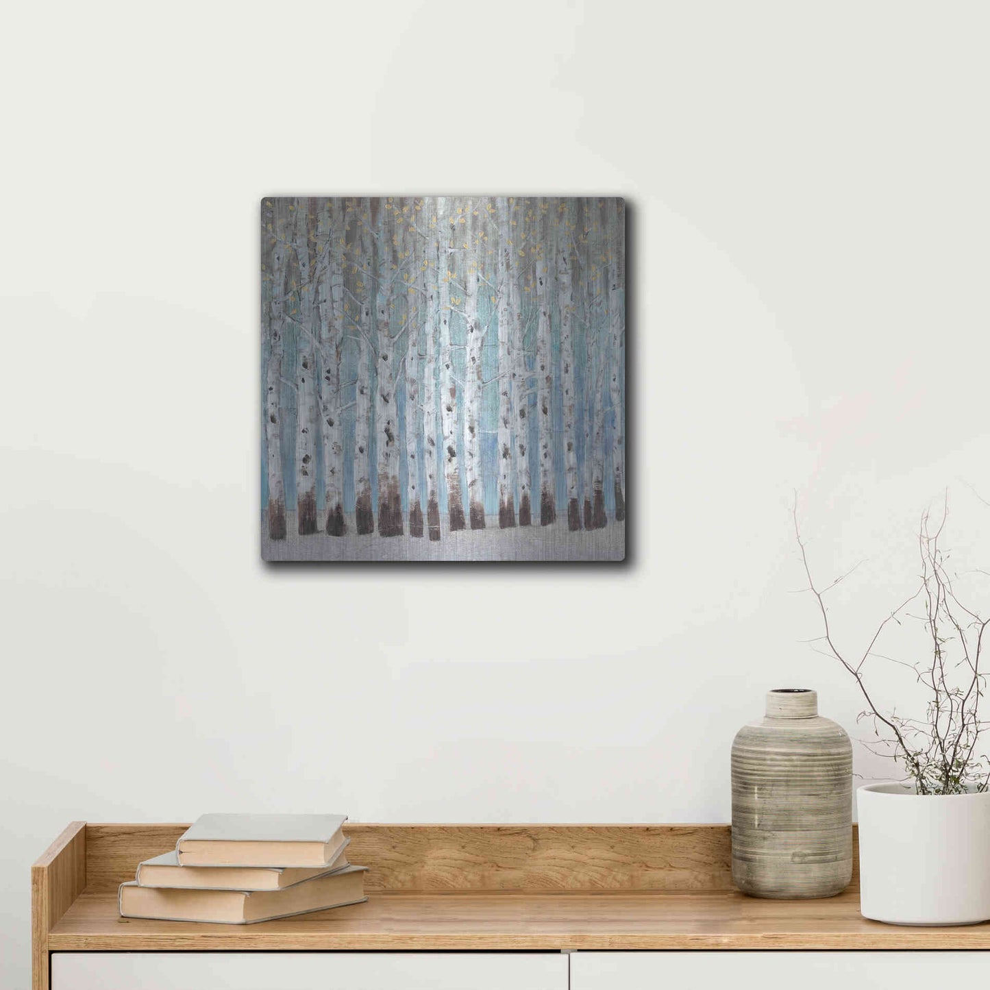 Luxe Metal Art 'Into the Forest II' by Tim O'Toole, Metal Wall Art,12x12