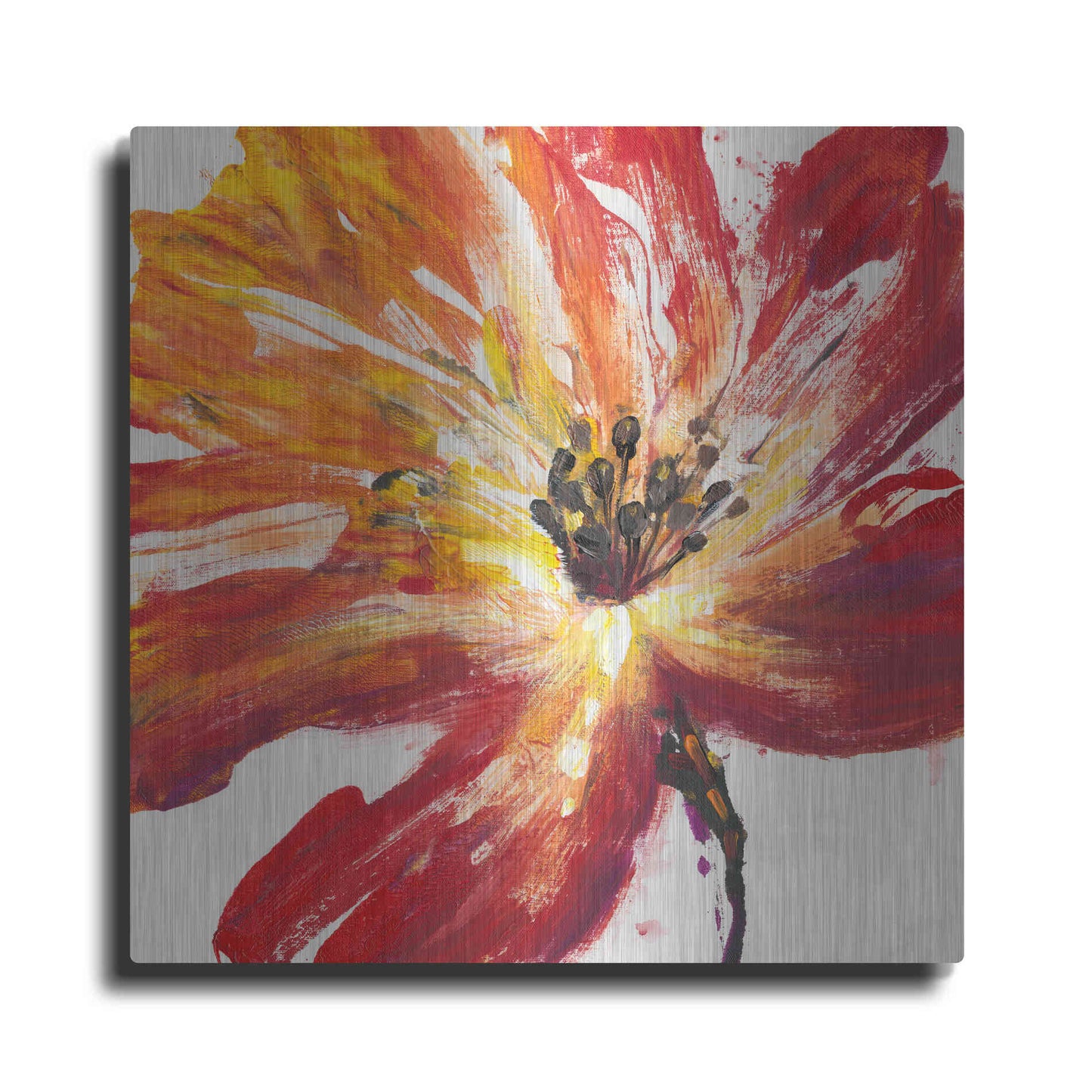 Luxe Metal Art 'Fleur Rouge II' by Tim O'Toole, Metal Wall Art