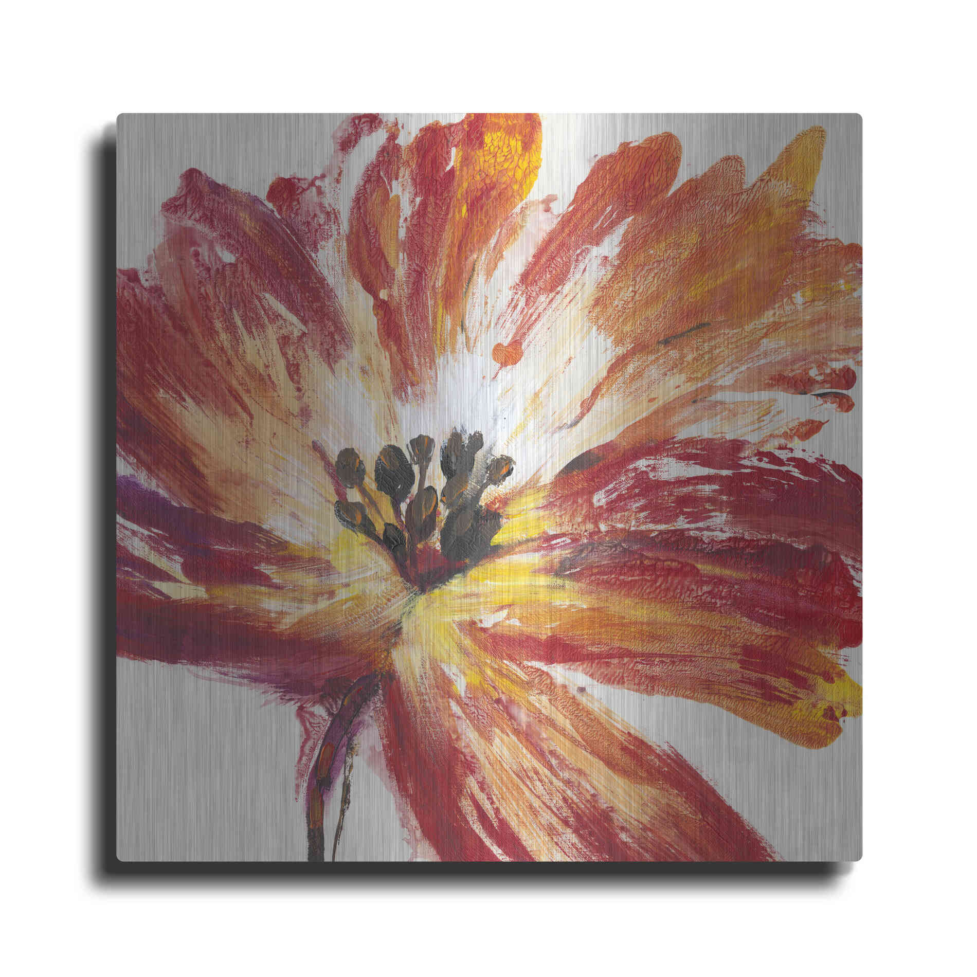 Luxe Metal Art 'Fleur Rouge I' by Tim O'Toole, Metal Wall Art