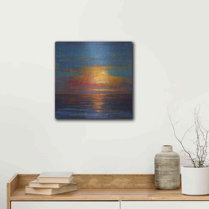 Luxe Metal Art 'Sun Down I' by Tim O'Toole, Metal Wall Art,12x12