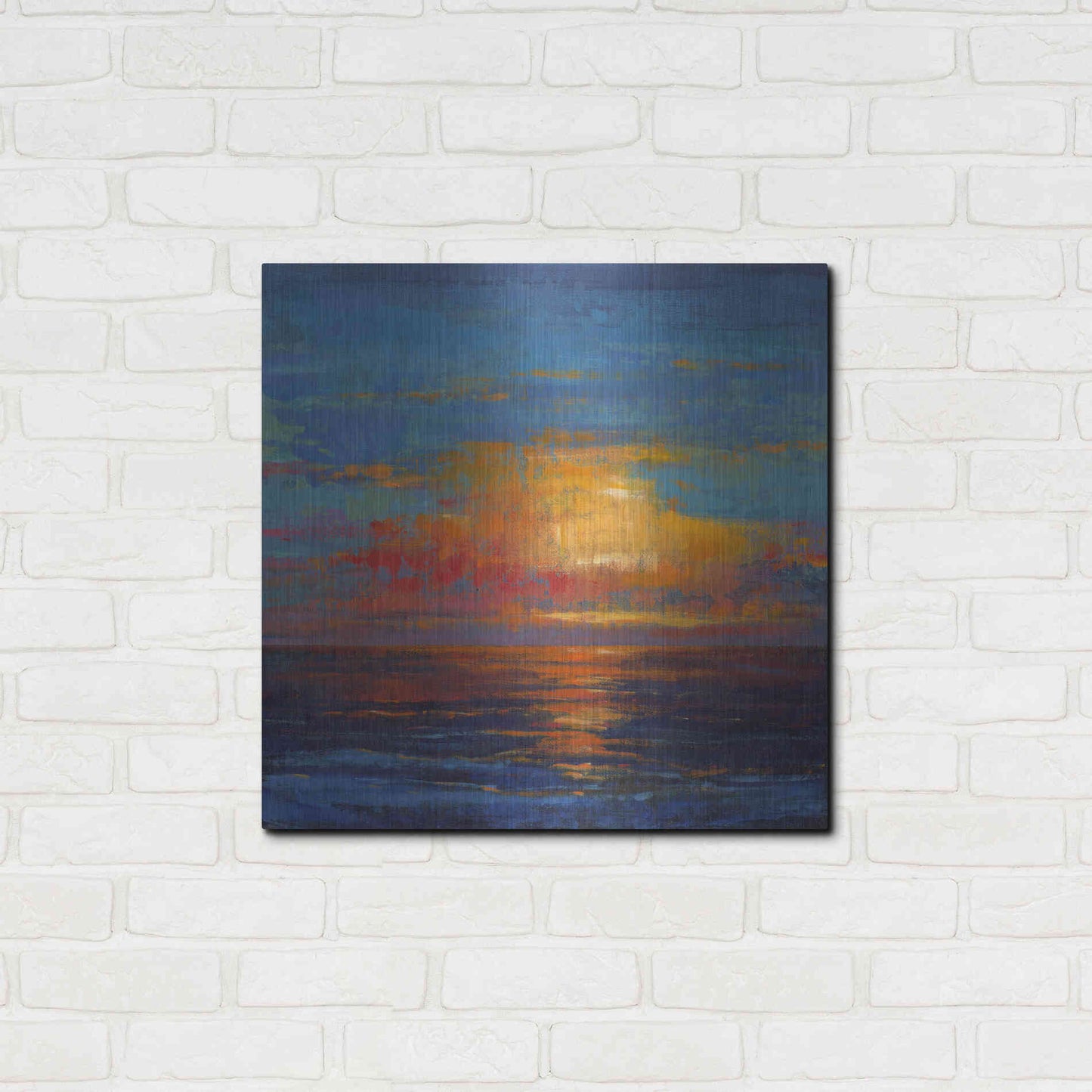 Luxe Metal Art 'Sun Down I' by Tim O'Toole, Metal Wall Art,24x24