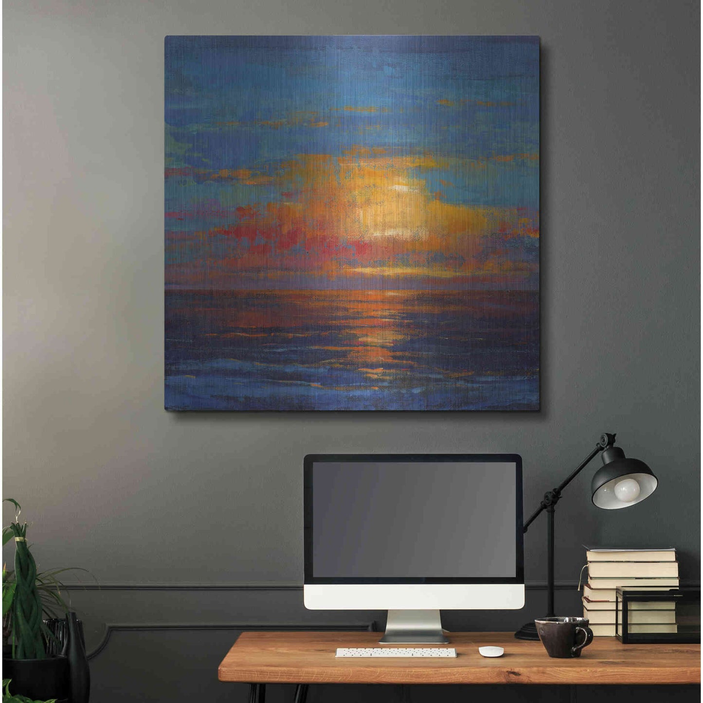 Luxe Metal Art 'Sun Down I' by Tim O'Toole, Metal Wall Art,36x36