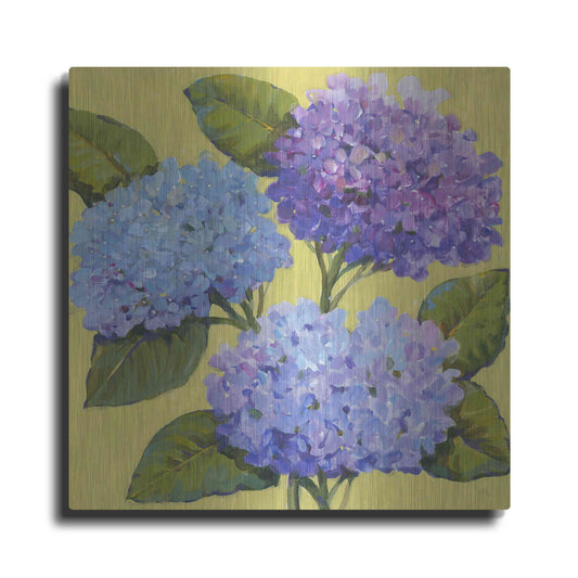 Luxe Metal Art 'Spring Hydrangeas I' by Tim O'Toole, Metal Wall Art