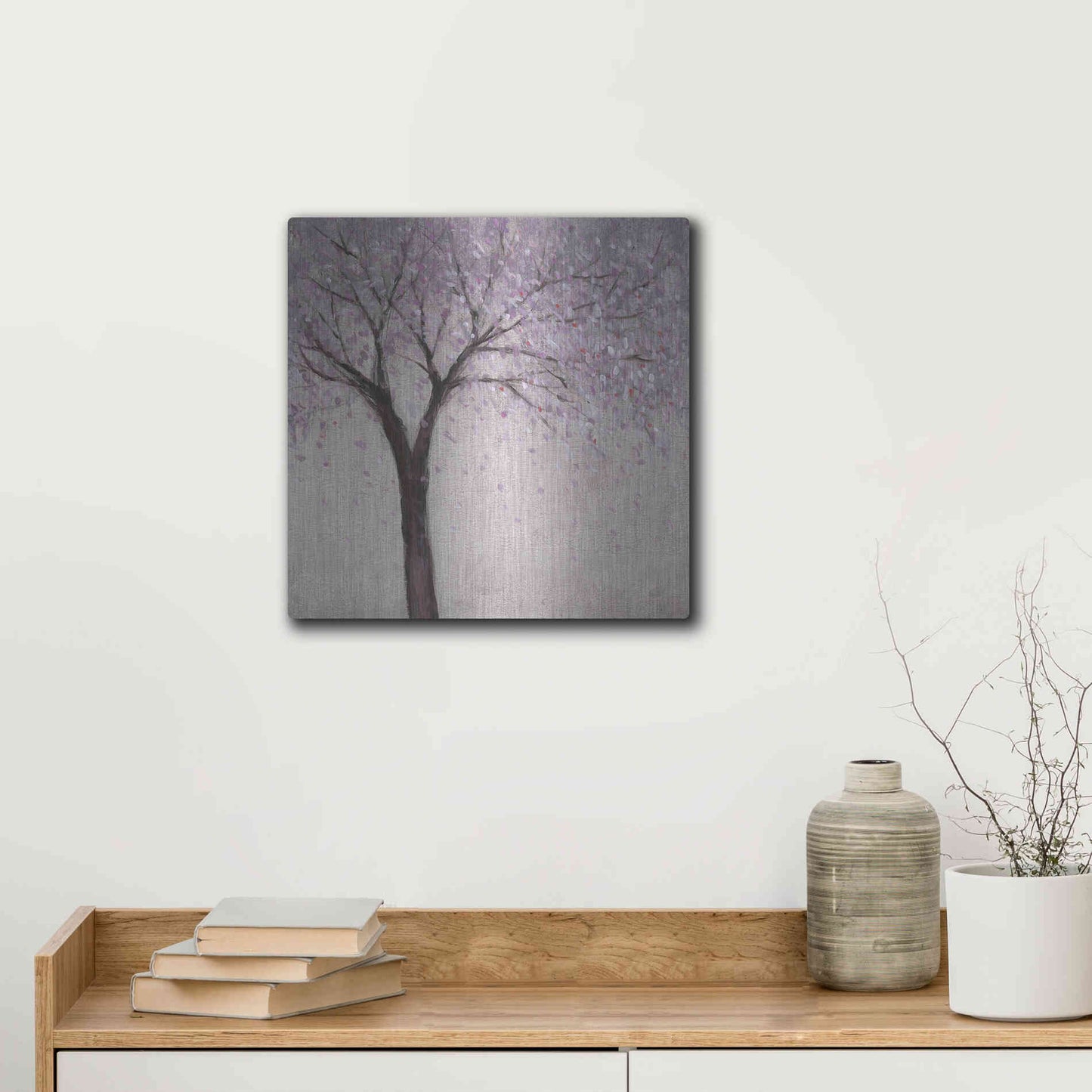 Luxe Metal Art 'Spring Blossom II' by Tim O'Toole, Metal Wall Art,12x12