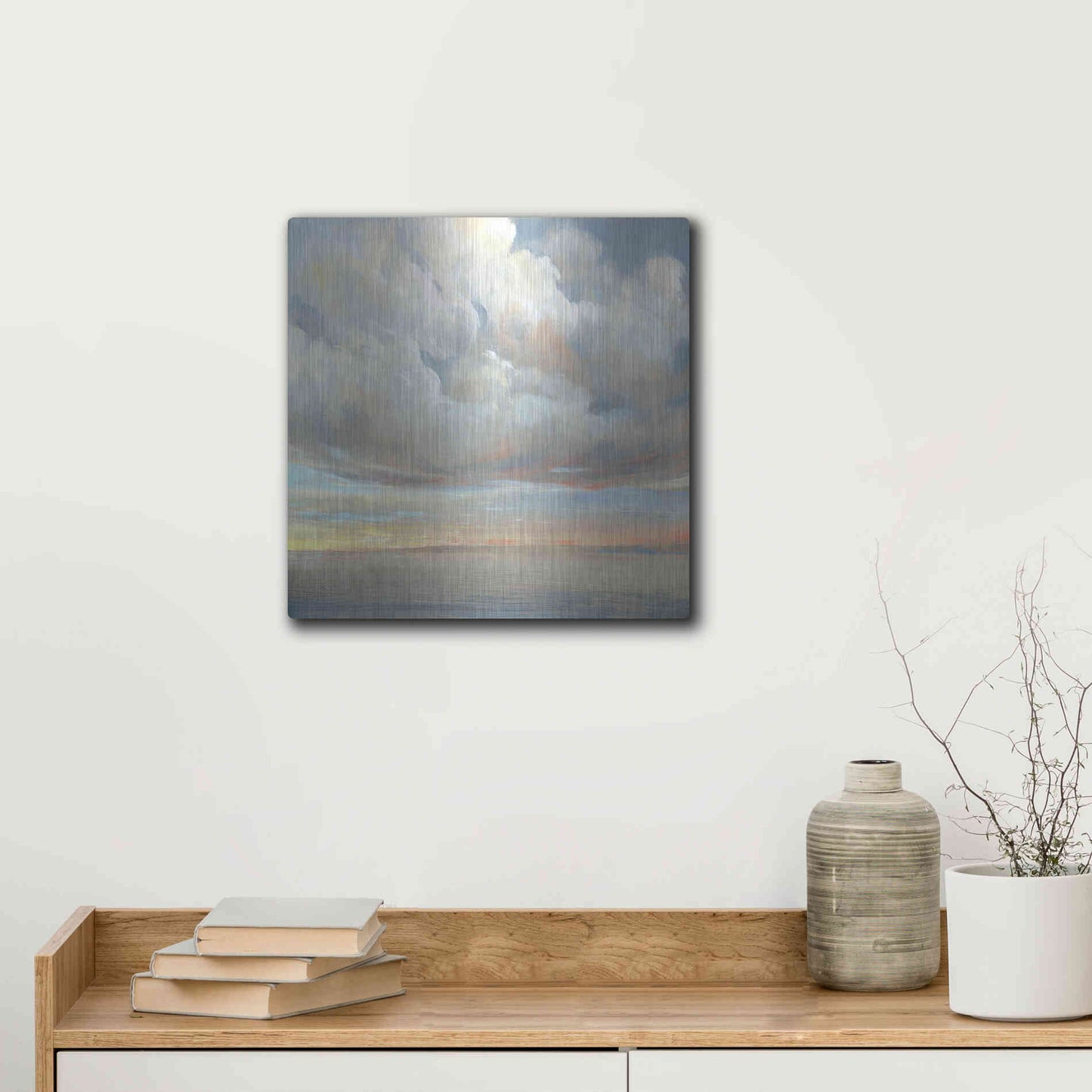 Luxe Metal Art 'Passing Storm I' by Tim O'Toole, Metal Wall Art,12x12