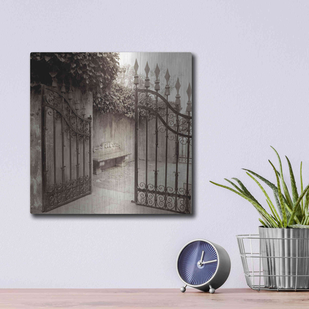Luxe Metal Art 'Avignon 1' by Alan Blaustein Metal Wall Art,12x12