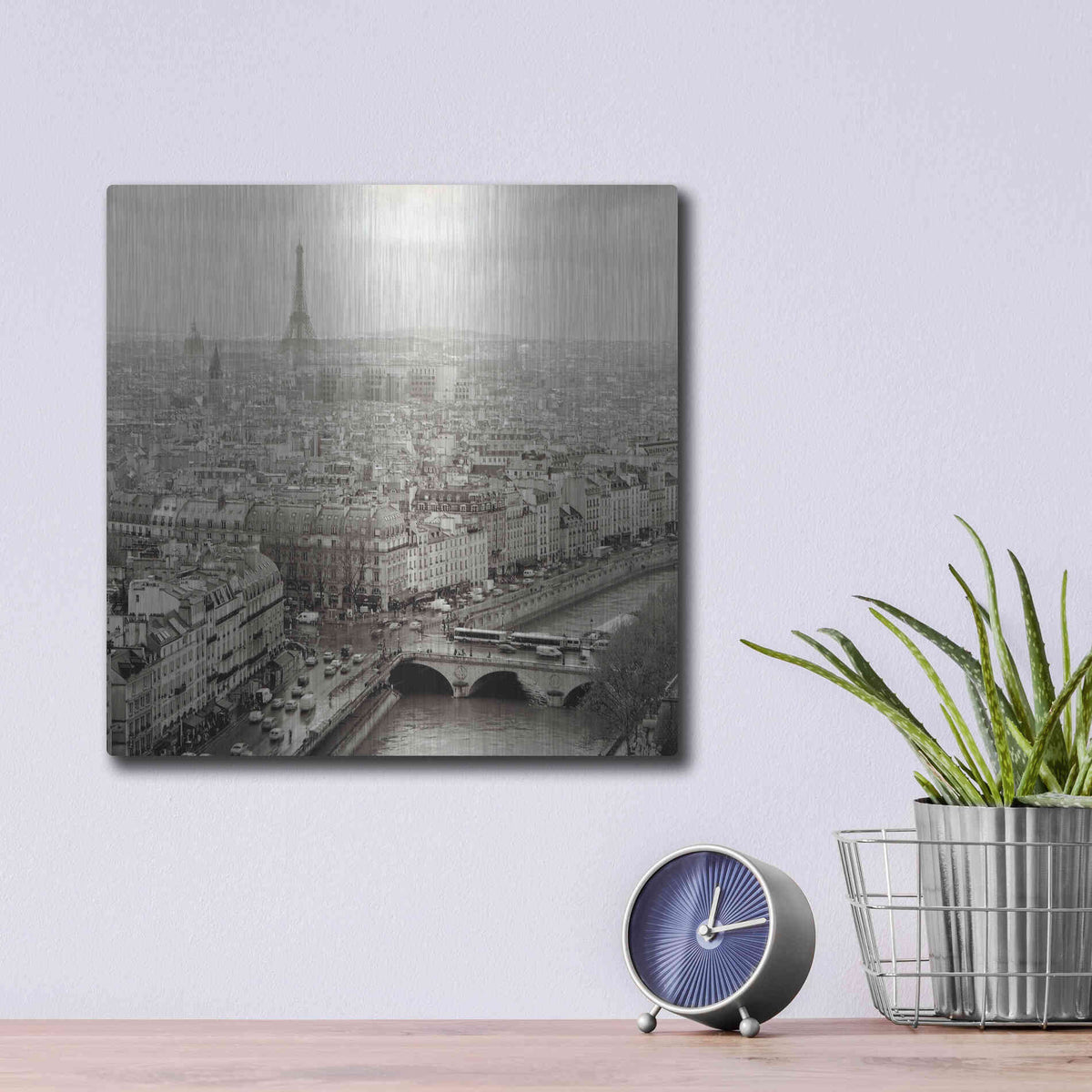 Luxe Metal Art 'Above Paris 25' by Alan Blaustein Metal Wall Art,12x12