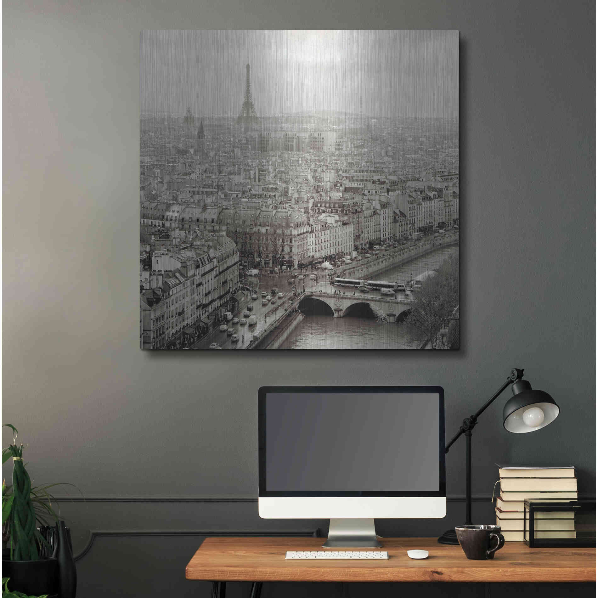Luxe Metal Art 'Above Paris 25' by Alan Blaustein Metal Wall Art,36x36